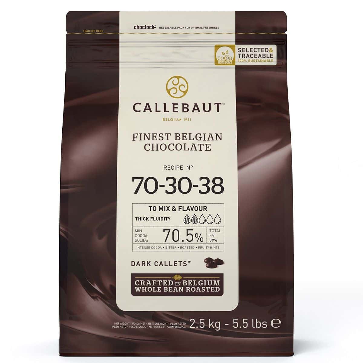 Callebaut Cioccolato Fondente 70-30-38 in dischetti 70,5% di cacao